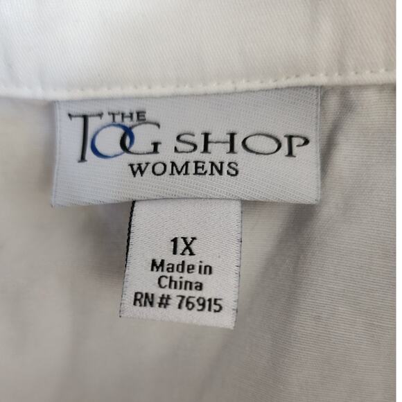 TOG Shop White Light Weight Button Down Shacket Plus Size 1X - Picture 5 of 6